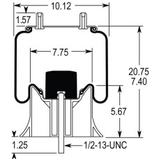 Air Spring Assembly - Hendrickson Intrax 6.5" & 7.5" / Trailer